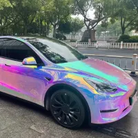 Holographic Chrome Rainbow White Car Vinyl Wrap (Non-Stretchable) review 1