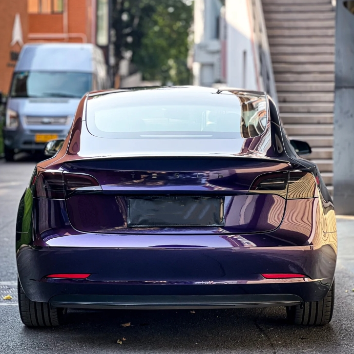 PET Gloss Metallic Midnight Purple Car Vinyl Wrap review 1