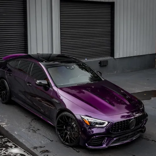 PET Gloss Metallic Midnight Purple Car Vinyl Wrap review 