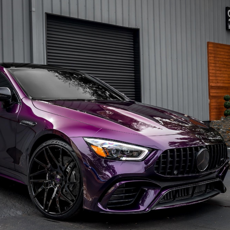 PET Gloss Metallic Midnight Purple Car Vinyl Wrap review 1