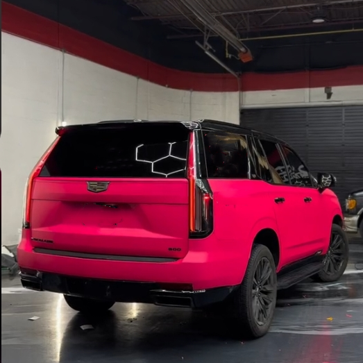 Super Gloss Fluorescent Pink Car Vinyl Wrap review Gudb 02