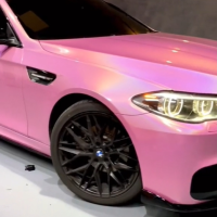 Rainbow Holographic Pink Car Vinyl Wrap review 1