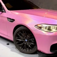 Rainbow Holographic Pink Car Vinyl Wrap review 1