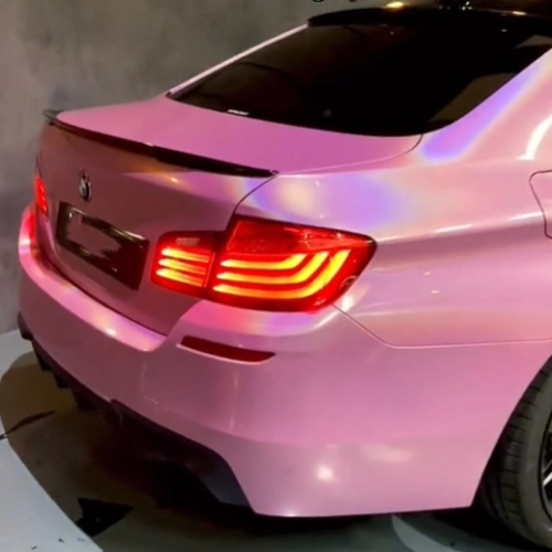 Rainbow Holographic Pink Car Vinyl Wrap review 