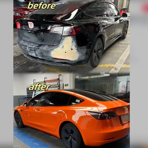 Super Gloss Orange Car Vinyl Wrap review 