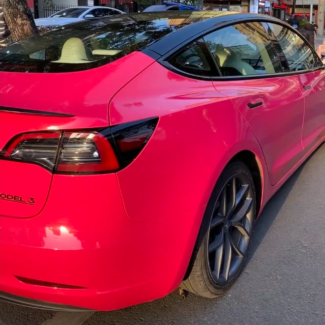 Super Gloss Rose Red Car Vinyl Wrap review Ada 02