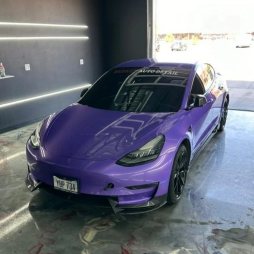 Glossy Laser Light Purple Car Vinyl Wrap review 