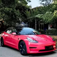Tesla Glossy Strawberry Red Car Vinyl Wrap review 0