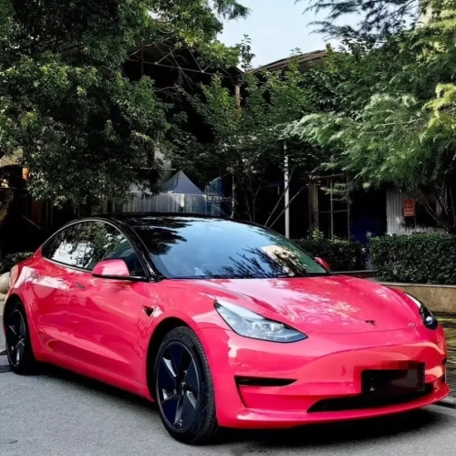 Tesla Glossy Strawberry Red Car Vinyl Wrap review 