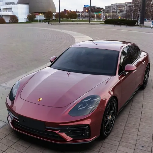 Tesla Gloss PET Cherry Red Car Vinyl Wrap review 