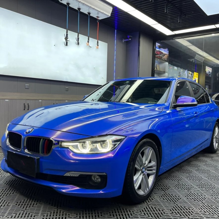 BMW Benz Glossy Diamond Blue Red Car Vinyl Wrap review Edsfg 01