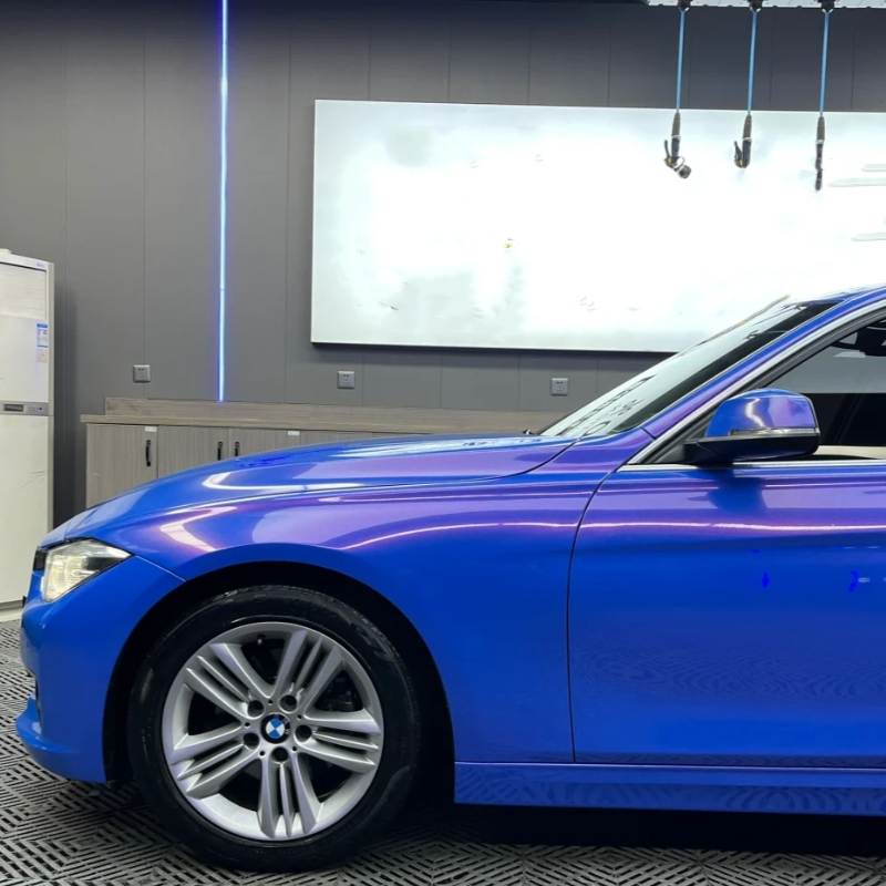 BMW Benz Glossy Diamond Blue Red Car Vinyl Wrap review Edsfg 02