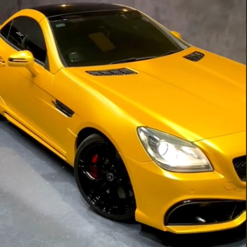 Tesla Heavy Metal Sparkle Yellow Car Vinyl Wrap review 