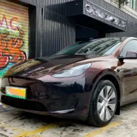Tesla Glossy PET Diamonds Black Red Car Vinyl Wrap review 0