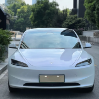 Tesla BMW Gloss PET Diamond Blue White Car Vinyl Wrap review 0