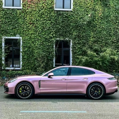 Porsche BMW Tesla  Benz Gloss PET Bentley Passion Pink Car Vinyl Wrap review 