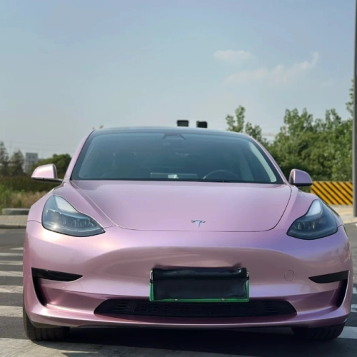 Porsche BMW Tesla  Benz Gloss PET Bentley Passion Pink Car Vinyl Wrap review 