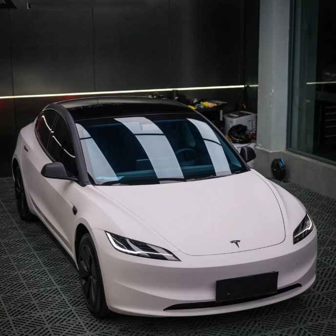 Tesla Ultimate Flat Baby Pink Car Vinyl Wrap review 0