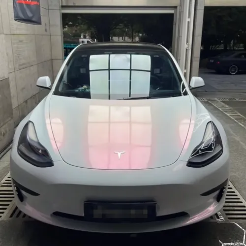 BMW Gloss PET Diamond Pink White Car Vinyl Wrap review 