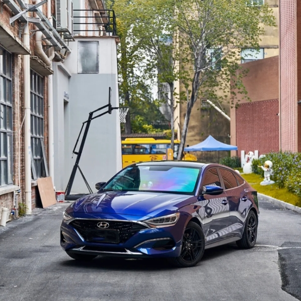 Porsche BMW Gloss PET Gentian Blue Car Vinyl Wrap review Opshcu