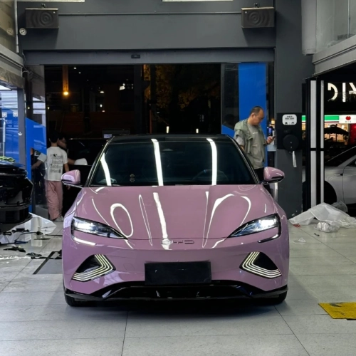 Glossy Oolong Milk Tea Pink Car Vinyl Wrap review 