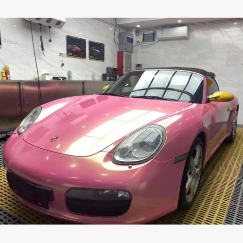 Glossy Diamond Gold Pink Car Vinyl Wrap review 