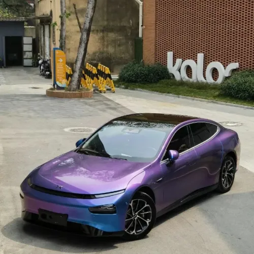 Gloss Auroral Blue Purple Car Vinyl Wrap review 
