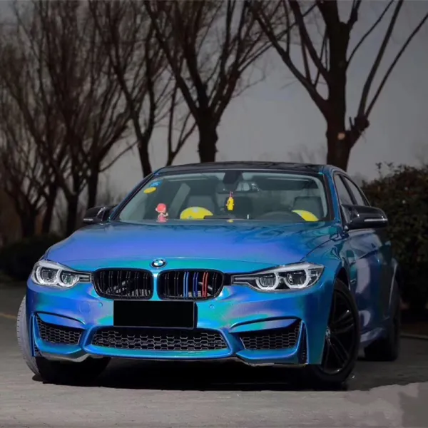 Glossy Laser Blue Car Vinyl Wrap review Khdeuw