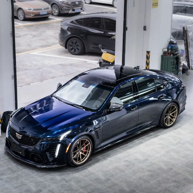 PET Glossy Ghost Midnight Blue Car Vinyl Wrap review Biuwe