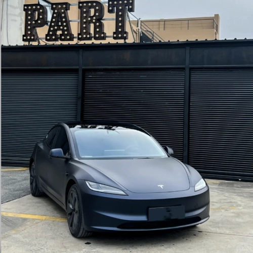 Ultra-Matte Black Blue Car Vinyl Wrap review 