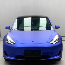 Matte Chrome Blue Car Vinyl Wrap review Keys