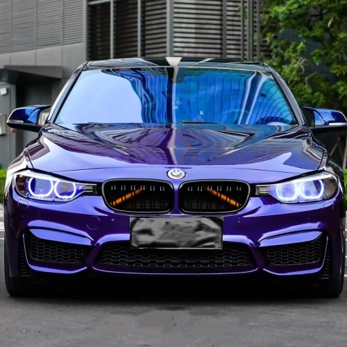 BMW Gloss PET Royal Indigo Blue Car Vinyl Wrap review 