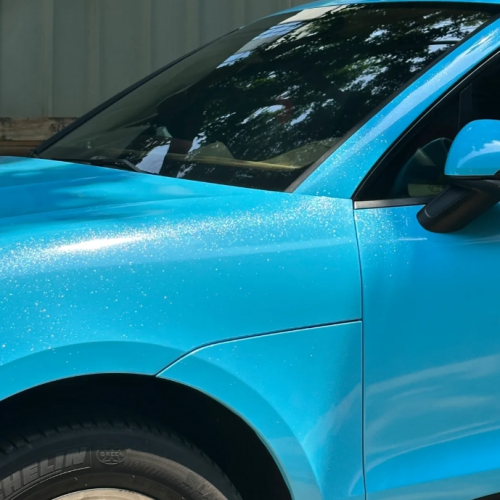 Sparkle Sky Blue Car Vinyl Wrap review 