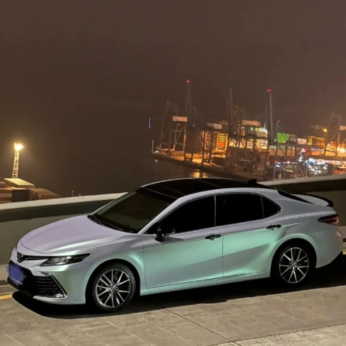 Glossy Magic Green Blue Car Vinyl Wrap review 