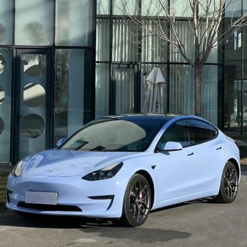 Glossy Crystal Baby Blue Car Vinyl Wrap review 