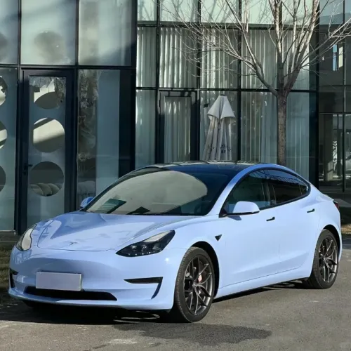 Glossy Crystal Baby Blue Car Vinyl Wrap review 