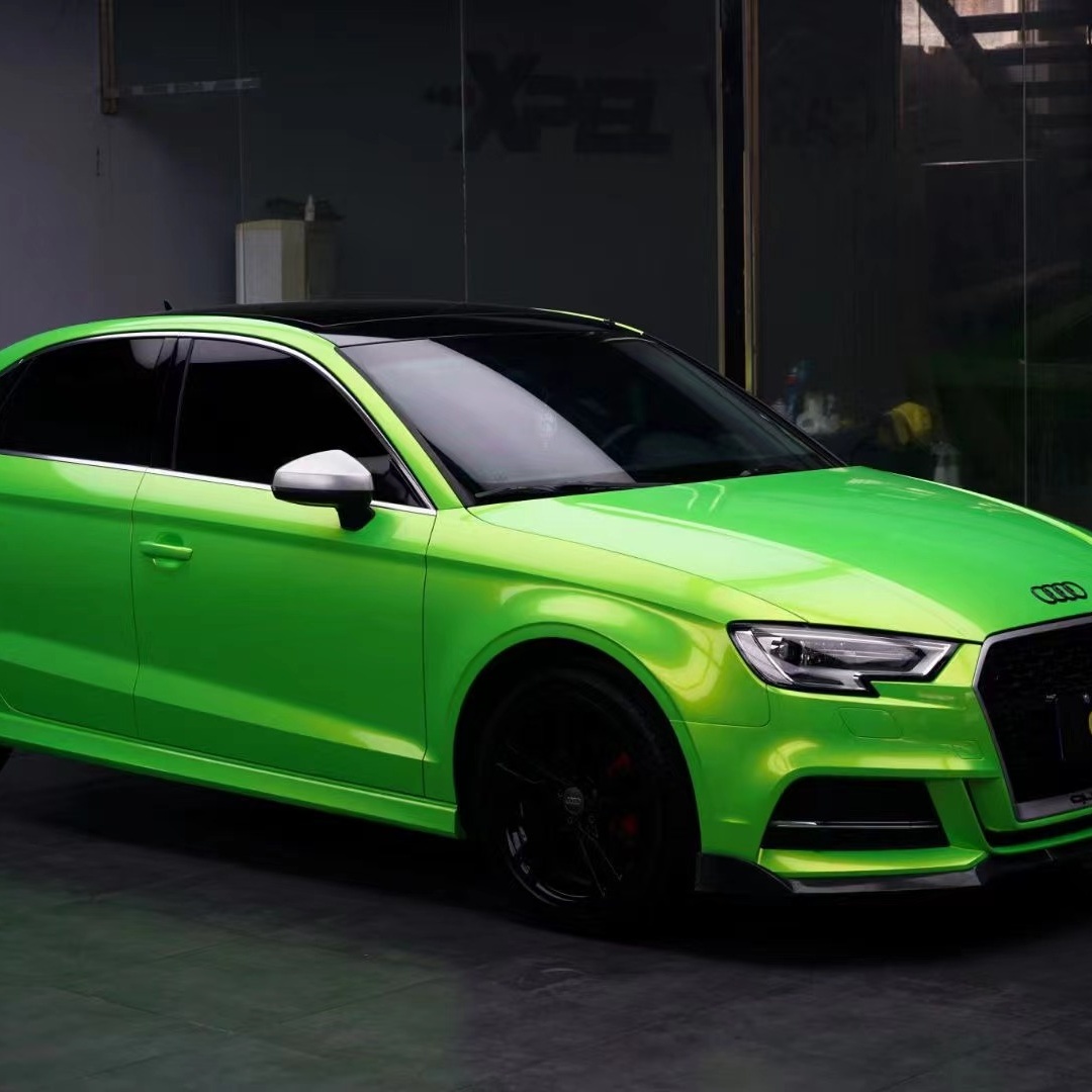 Audi Gloss Magic Gold Green Car Vinyl Wrap review Wnuef