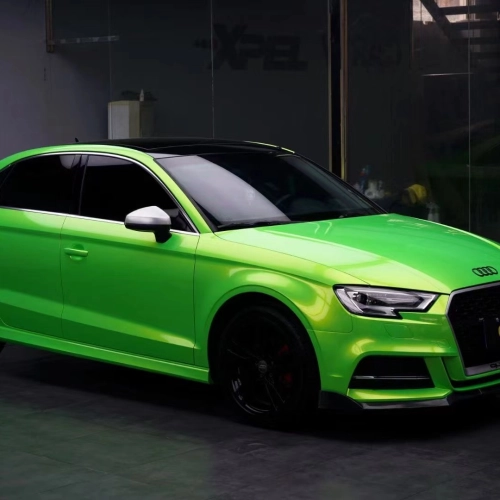 Audi Gloss Magic Gold Green Car Vinyl Wrap review 