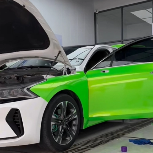 Audi Gloss Magic Gold Green Car Vinyl Wrap review 