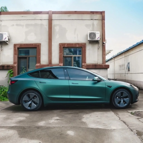 Tesla Ultra-Matte Diamond Green Car Vinyl Wrap review 