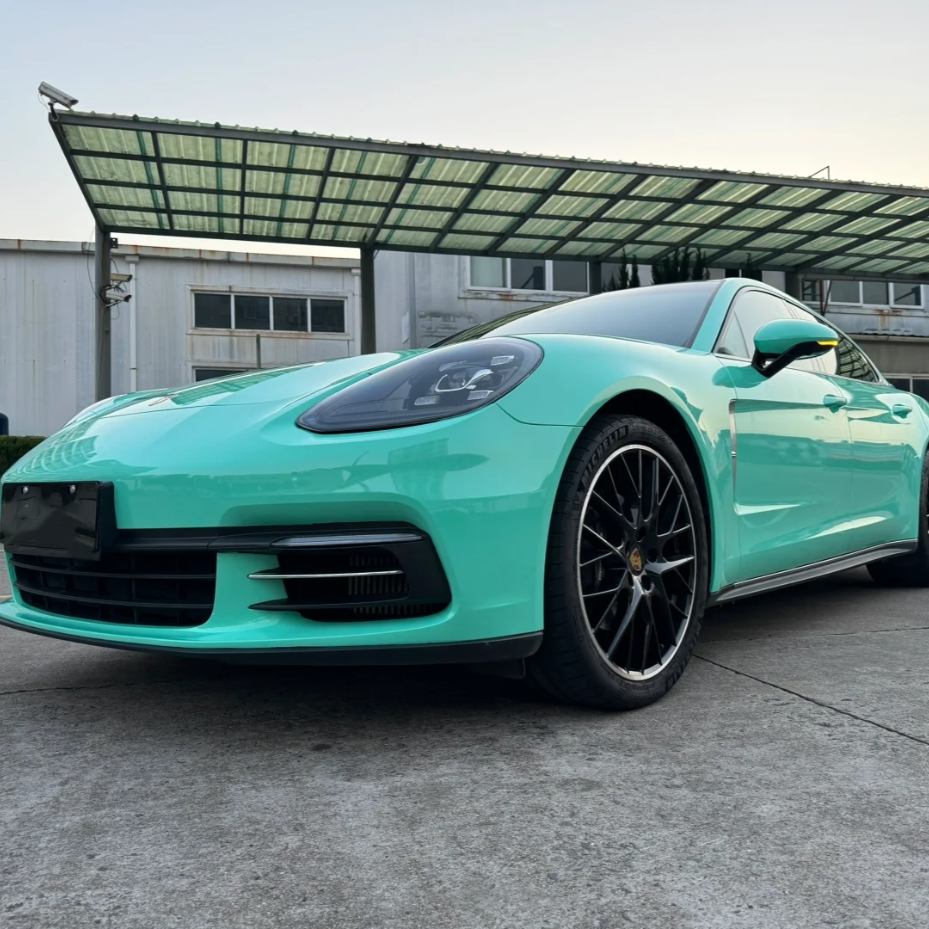 Porsche Gloss Mint Green Car Vinyl Wrap review 0