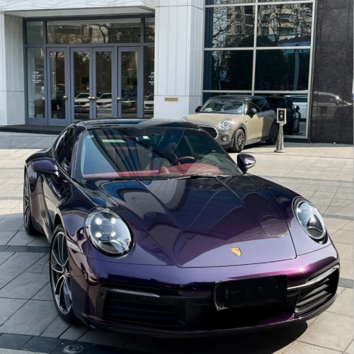 PET Gloss Metallic Midnight Purple Car Vinyl Wrap review 