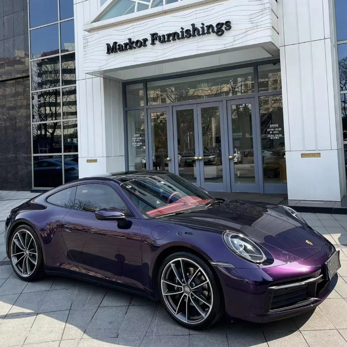 PET Gloss Metallic Midnight Purple Car Vinyl Wrap review Aftyy 02