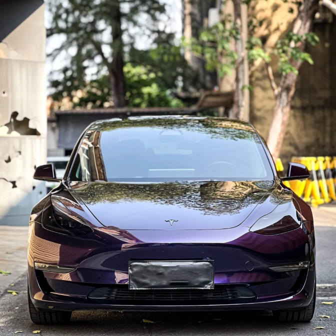 PET Gloss Metallic Midnight Purple Car Vinyl Wrap review Edst