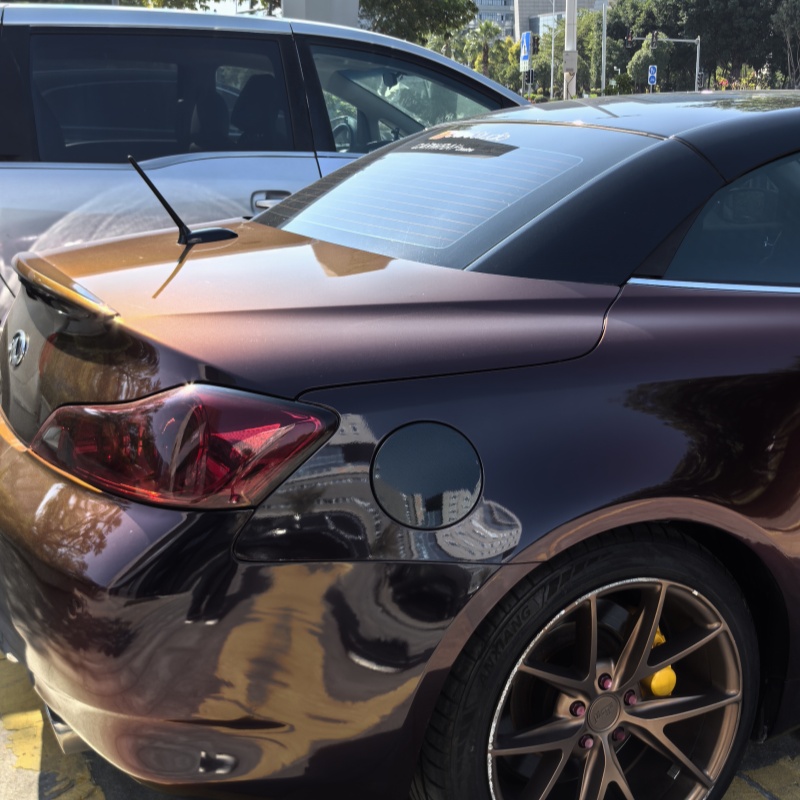 PET Gloss Shifting Red to Black Car Vinyl Wrap review Wfds 03