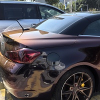 PET Gloss Shifting Red to Black Car Vinyl Wrap review 2