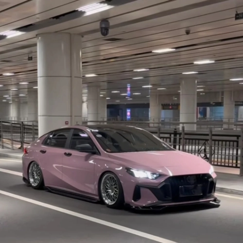 Glossy Oolong Milk Tea Pink Car Vinyl Wrap review 