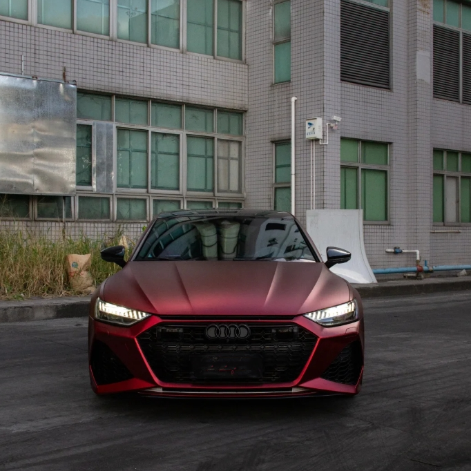 Benz Matte PET Metallic Romance Red Car Vinyl Wrap 2 review Rchujn