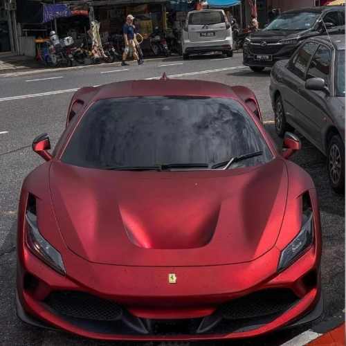 PET Benz Matte Metallic Romance Red Car Vinyl Wrap review 