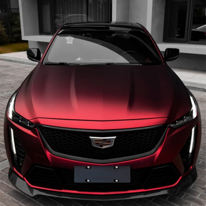 PET Benz Matte Metallic Romance Red Car Vinyl Wrap review Mscfbsd